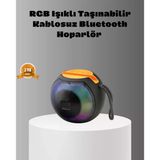 Taşınabilir Bluetooth Hoparlör – Rgb Işıklı, Güçlü Bas 8 Saat Pil Ömrü