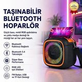 Taşınabilir Bluetooth Hoparlör | Süper Bass, Rgb Işık, Hi-Fi Stereo, Fm Radyo, Usb & Tf Kart