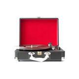 Taşınabilir Çantalı Retro Bluetooth Hoparlörlü Pikap Radyo Ses Kayıt USB Mp3 33/45/78 Plak Çalar - Siyah