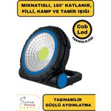 Taşınabilir Cep Boy Pilli Mıknatıslı Katlanır Ayaklı Kamp Bahçe Ev Için Mini Cob Projektör LED Işık