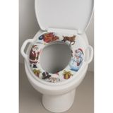 Taşınabilir Çocuk Klozet Adaptörü Kapağı Tuvalet Eğitim Oturağı Beyaz - Gümüş