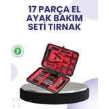 Taşınabilir Deri Kutulu 17 Parça Manikür Seti Mir20500626