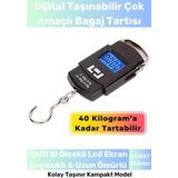 Taşınabilir Dijital Bagaj Tartısı, 40 Kg, Siyah, Çok Amaçlı, Hafif ve Kullanışlı - Ahşap