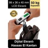 Taşınabilir Dijital Ekranlı Pilli El Kantarı Hassas Terazi Seyahat Yolculuk Bavul Çanta Tartı 50 kg