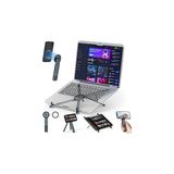 Taşınabilir dizüstü bilgisayar standı seyahat, 3'ü 1 arada masa tableti montaj bilgisayar tutucu manyetik telefon tutucu tripod, 10-15,6 inç dizüstü bilgisayarlar ve 4-13 inç tabletler/telefonlar için