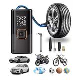 Taşınabilir Hava Kompresörü Acil Kurtarma Lastik Şişirici - 150PSI, LCD Ekran, Otomatik Kapanma, 3X Hızlı Şişirme, USB-C Şarj, Arabalar, Bisikletler, Motosikletler, Toplar, Araba Lastik Şişirici