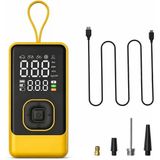 Taşınabilir Hava Pompası, Dijital Ekranlı Lastik Şişirme Kompresörü, LED Işıklı, Type-C Şarjlı, Powerbank Özellikli, Araç, Motosiklet, Bisiklet ve Top için Hava Basınç Pompası