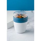 Taşınabilir Kaşıklı Yoğurt Kabı - 700 ml Pratik Yemek Bardağı 7176421 - Lacivert