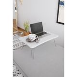 Taşınabilir Katlanır Yatak Koltuk Üstü Hasta Servis Laptop Bilgisayar Çalışma Sehpası - Düz Beyaz - Y: 23 cm D: 40 cm G: 60 cm