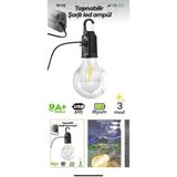 Taşınabilir Kırılmaz Şarjlı USB LED Ampül IP65 Type-C - Açık Sarı
