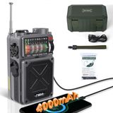 Taşınabilir Kısa Dalga Radyo - Emgykit 4000 mAh AM/FM/WB/SW Kısa Dalga Radyo, Bluetooth Hoparlör, El Feneri, Uyku Zamanlayıcı, SOS Alarmı ve Beyaz Gürültülü, Kamp için Uygun, Acil Durum