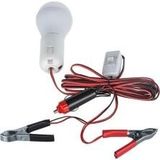 Taşınabilir LED Çalışma Lambası, 5W Aydınlatma, 4 Metre Akü Takviye Kablosu, Seyyar El Feneri