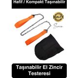 Taşınabilir Mini El Zincirli Testere Kamp Doğa Ağaç Dal Kesme Çelik Hafif Pratik Taşıma Çantası