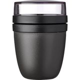 Taşınabilir Müsli Kabı, Pratik Yoğurt Kabı, Yoğurt ve Müsli Için Bölmeler, Derin Dondurucu, Mikrodalga Fırın ve Bulaşık Makinesi Için Uygundur, 500 ml + 200 Ml, Nordic Black