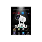 Taşınabilir Powerbank Bataryalı Android Projeksiyon Cihazı Hd Ev Sinema Projektörü Şarjlı Yeni Seri - Pembe