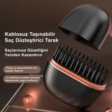 Taşınabilir Saç Düzleştirici Tarak – Seramik Kaplama, Hızlı Isınma, Seyahat Dostu Kompakt Tasarım - Siyah