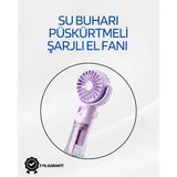 Taşınabilir Şarjlı Su Sisi Püskürtmeli Mini El Fanı – 4 Hız Ayarı, Tip-C Şarjlı, Sessiz Motor Mir99700126