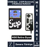 Taşınabilir USB Şarjlı Çift Oyunculu Mario Street Fighter Nostalji Retro 400 Oyunlu Mini El Atarisi - Siyah