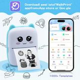 Taşınabilir Yazıcı, Mini Cep Kablosuz Termal Yazıcı Android İos Akıllı Telefonlar İçin Uygun, Bt Mürekkepsiz Baskı, Etiketler, Fişler, Fotoğraflar, Notlar, Öğrenme (4741)