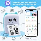 Taşınabilir Yazıcı, Mini Cep Kablosuz Termal Yazıcı Android iOS Akıllı Telefonlar için Uygun, BT Mürekkepsiz Baskı, Etiketler, Fişler, Fotoğraflar, Notlar, Öğrenme (5264)
