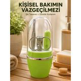 Taşınabilir Yeşil Manikür Seti Kapsüllü Kişisel Bakım Çantası