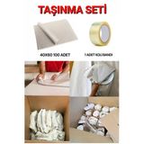 Taşınma Paketleme Kağıdı 40X60 Cm 100 Adet + Koli Bandı | Tabak Bardak Eşya Ambalaj Seti