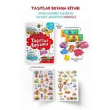 Taşıtlar Boyama Kitabı - Oyun Hamuru, Oyuncak ve Çıkartma Hediyeli / 3 Yaş+