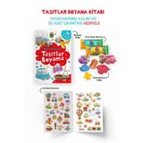 Taşıtlar Boyama Kitabı - Oyun Hamuru, Oyuncak ve Çıkartma Hediyeli