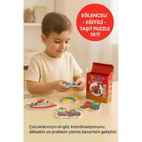Taşıtlar Eva Köpük Puzzle Seti – 3-7 Parçalı 5 Farklı Araçlı Eğitici Zeka Oyunu