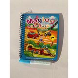 Taşıtlarla Çocuklar Magic Book Eğitici İngilizce Sihirli Boyama Kitabı Su Kalemi Water Painting Mavi
