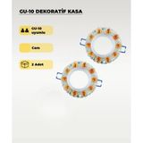 Taşlı Cam Gu10 Spot Kasa (2 Adet)– Dekoratif Gömme Tavan Uyumlu, Kristal Tasarım