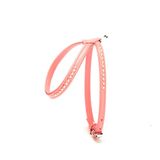 Taşlı Deri Köpek Göğüs Tasması 1,2 x 21-30 cm Pembe