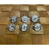 Taşlı Düğme 20 Boy (13Mm) Gümüş - 10 Adet