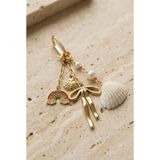 Taşlı Fiyonklu Bikini Charm Gold