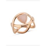 Taşlı Geometrik İtalyan Rose Altın Yüzük