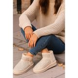 Taşlı Içi Tüylü Kürklü Peluş Kadın Platform Bot Mını Dıpper 1168170 - Bej
