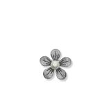 Taşlı İncili Gümüş Çiçek Broş – 3.5X3.5 Cm