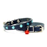 Taşlı Kedi Ve Yavru Köpek Tasması 1*23 Cm Mavi Medium