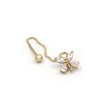 Taşlı Kelebek Altın Tragus Küpe