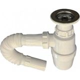 taslı körüklü lavabo sifonu - 888lts - Beyaz