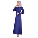 taşlı krep abiye uzun tesettür abiye elbise 2398 (Indigo, 40)