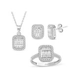 Taşlı Modern Baget Altın Set