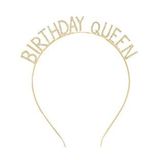 Taşlı Taç Birthday Queen - Altın