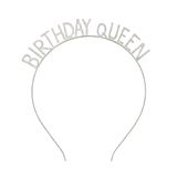 Taşlı Taç Birthday Queen - Gümüş