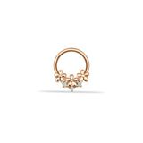 Taşlı Üç Çiçek Motifli Helix Piercing