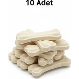 Tasma Market 10 Adet 7.5 cm Naturel Pres Sığır Derisi Köpek Kemiği – Küçük Irk ve Yavru