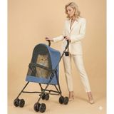 Tasma Market Pratik Katlanabilir Kedi Köpek Taşıma Arabası - Ultra Hafif 3.8 kg - Oxford Kumaş Mavi