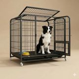 Tasma Market Tekerlekli Metal Köpek Kulübesi ve Taşıma Kafesi 94x65x86 cm – Büyük Irklar Için Sağlam Metal Yapı