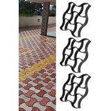 Taşmatik Bahçe Taş Kalıbı Parke Taşı Kalıp Zemin Kaplama Kalıbı 49x49 cm 3 Adet