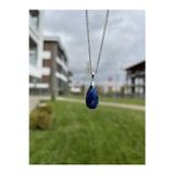 Taşmeran Lapis Lazuli Faset Kesim Damla Doğal Taş Kolye Tky0377